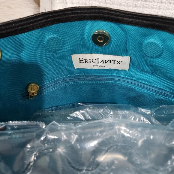 ERIC JAVITS TOTE BAG. RAFFIA BAG, STRAW BAG EUC - Picture 6 of 12